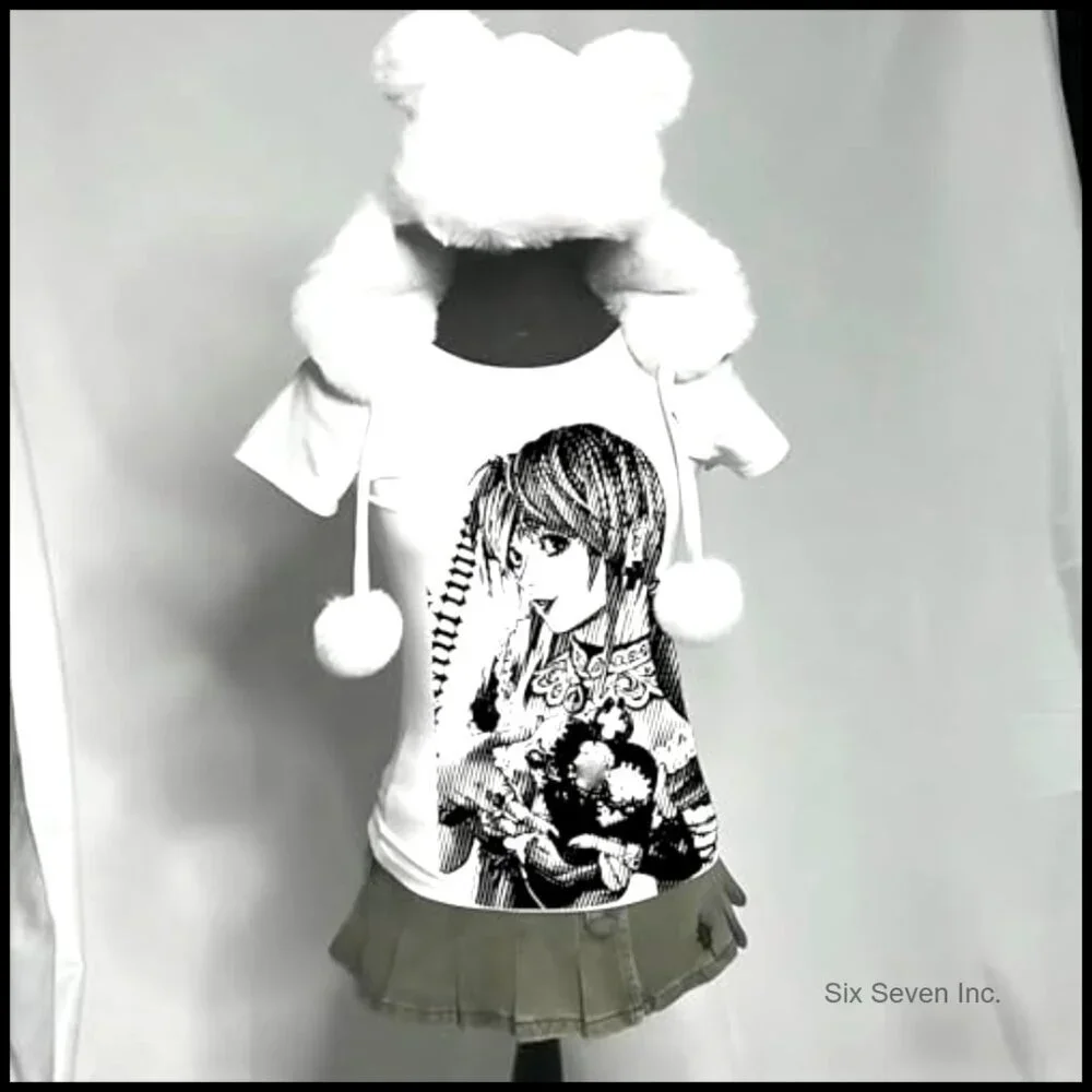 Y2K Graphic Baby Tee Vintage Emo Grunge Crop Top Polyester Summer Trendy